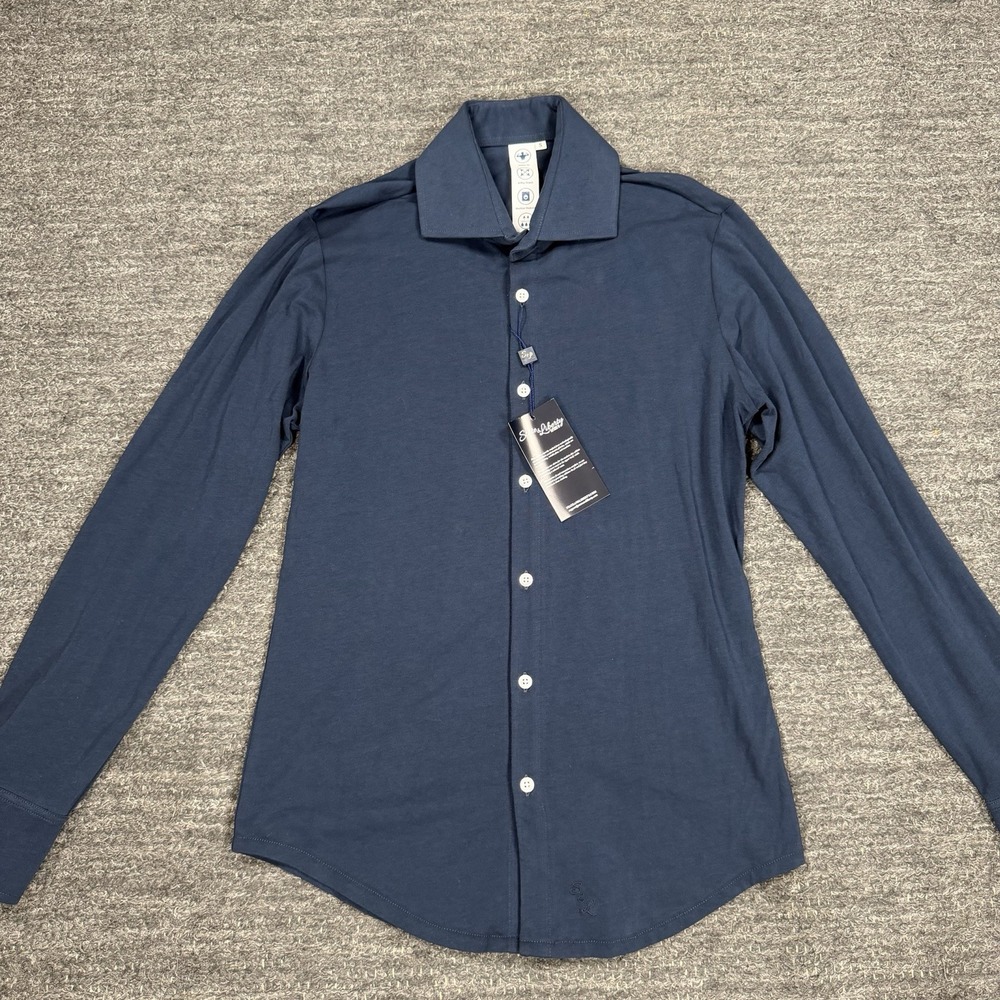 State and Liberty The Stewart Casual Button Down Shirt Men Small Navy Business